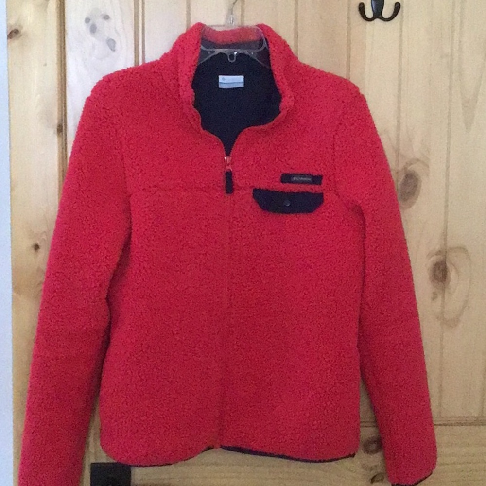 Columbia Redish Coral Fleece Jacket Outdoor Essential
